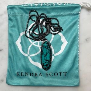 Black and turquoise long Kendra Scott necklace